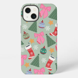 Cute Christmas Mint Green iPhone 13 Case