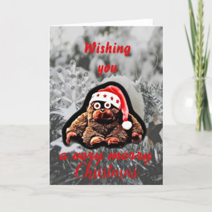 Cute christmas monkey holidays holiday card