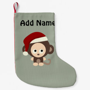 Cute Christmas Monkey Small Christmas Stocking