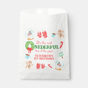 Cute Christmas Most ONEDERFUL First Birthday Favour Bags