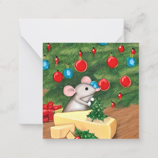 Cute Christmas Mouse Card (Front)