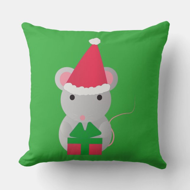 Cute Christmas Mouse Cushion (Front)