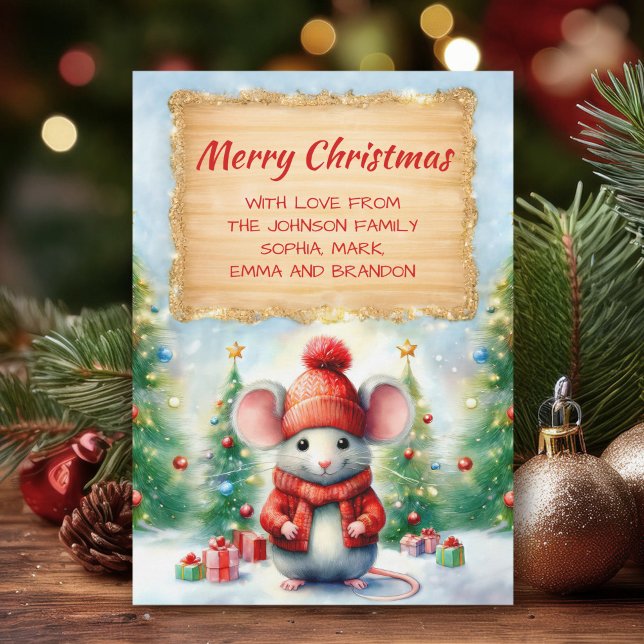 Cute Christmas Mouse Holiday Card (Creator Uploaded)