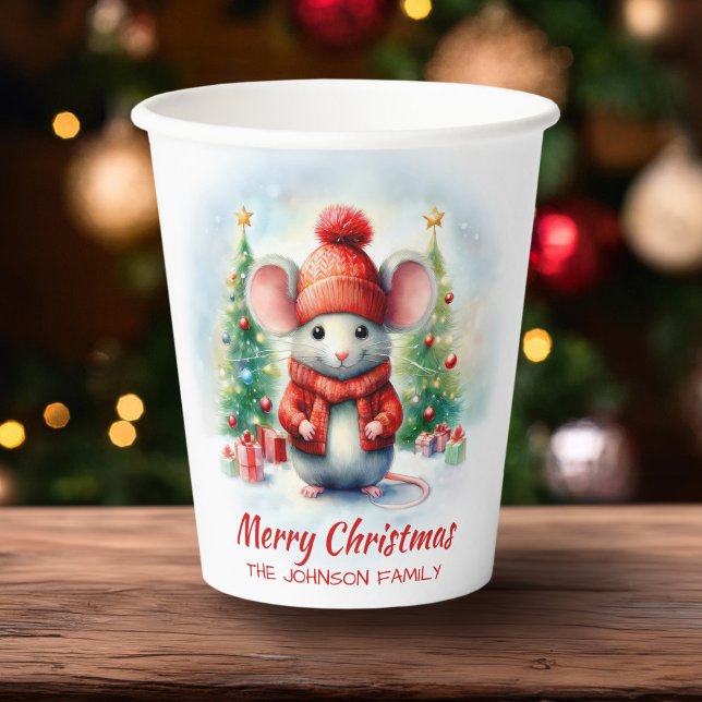 Cute Christmas Mouse Party Paper Cups (Creator Uploaded)
