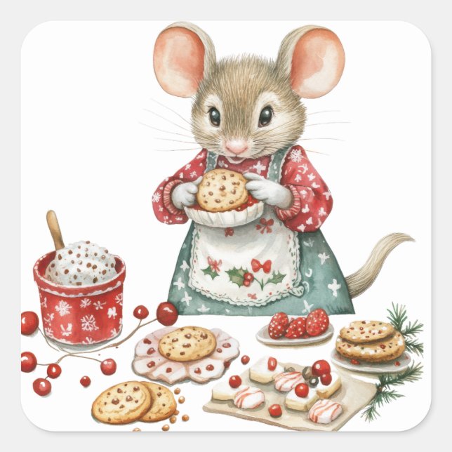 Cute Christmas Mouse Stickers (Front)