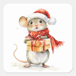 Cute Christmas Mouse Stickers