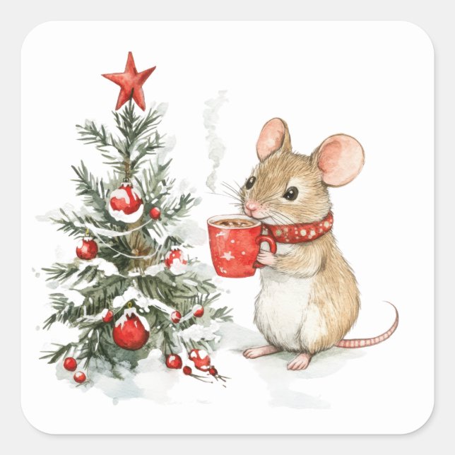 Cute Christmas Mouse Stickers (Front)