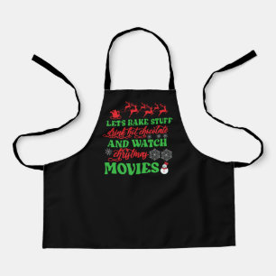 Cute Christmas movies baking word art Apron