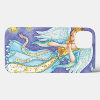 Cute Christmas, Musician Angel Playing Her Horn iPhone 13 Case