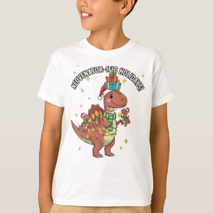 Cute Christmas Neovenator Family – Festive Dino Ho T-Shirt