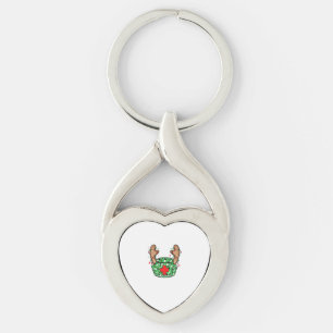 Cute Christmas Nurse Green Sparkle Key Ring