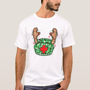 Cute Christmas Nurse Green Sparkle T-Shirt