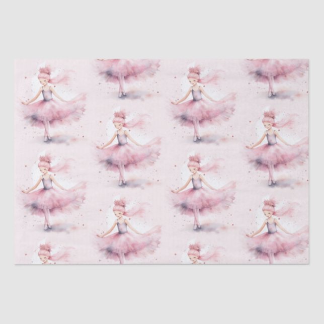 Cute Christmas nutcracker ballerina watercolor  Tissue Paper (Front)