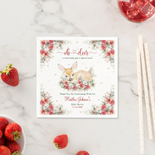Cute Christmas Oh Deer Baby Shower Napkin
