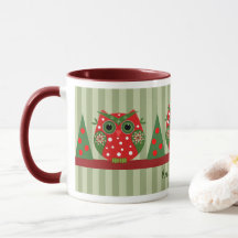 Cute Christmas owl and custom text