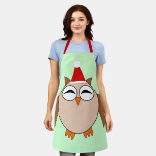Cute Christmas Owl Apron