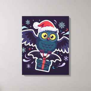 Cute Christmas Owl Canvas Print