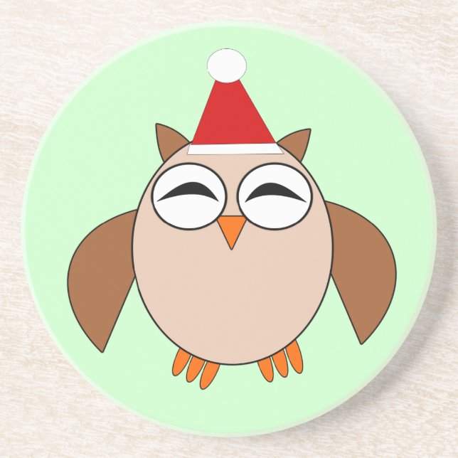 Cute Christmas Owl Coasters (Front)