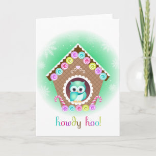 Cute Christmas owl Holiday Card