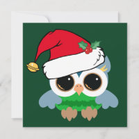 Cute Christmas Owl Holiday Card