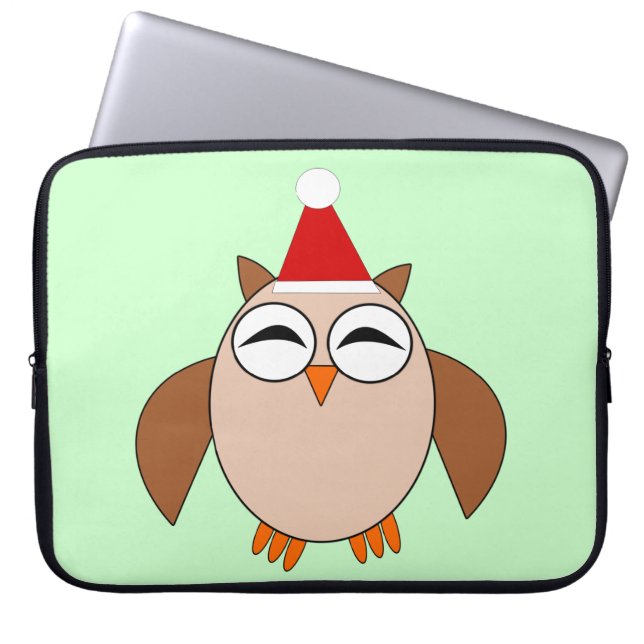 Cute Christmas Owl Laptop Bag (Front)