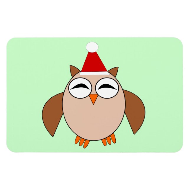 Cute Christmas Owl Magnet (Horizontal)