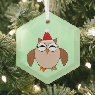 Cute Christmas Owl Ornament