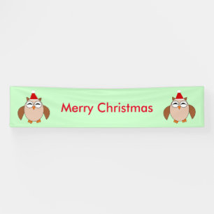 Cute Christmas Owl Personalised Banner