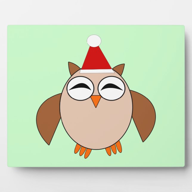 Cute Christmas Owl Plaque (Front)