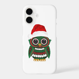 Cute Christmas Owl Red Green Plaid Festive Holiday