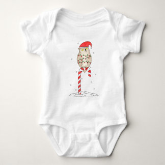 Cute Christmas Owl T-Shirt Baby Bodysuit