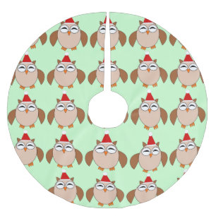 Cute Christmas Owl Tree Skirt