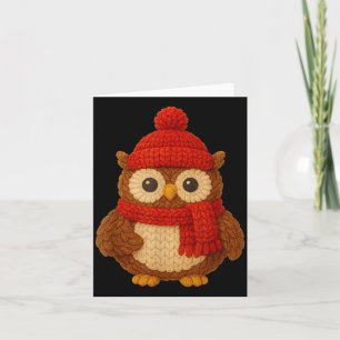 Cute Christmas Owl Winter Snow  Card