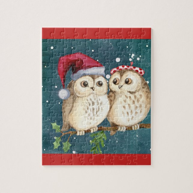 Cute Christmas Owls Jigsaw Puzzle (Vertical)
