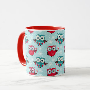 Cute Christmas Owls Pattern Mug