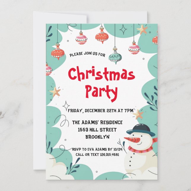 Cute Christmas Party Invitation (Front)