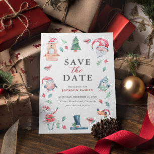 Cute Christmas Party Save the Date Holiday Postcard