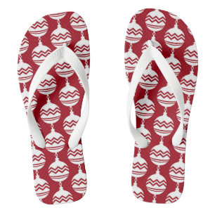 Cute Christmas Pattern Red Jandals