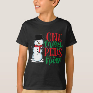 Cute Christmas PEDS Nurse - Paediatrics Snowman Nu T-Shirt