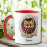 Cute Christmas Peeking Fox With Santa Hat Custom Mug<br><div class="desc">Add a dash of holiday cheer to your coffee routine with this adorable "Peeking Fox in Santa Hat" mug! Featuring a cute, playful fox peeking wearing a festive Santa hat, this design is perfect for any fox lover who enjoys getting into the Christmas spirit. Whether you're sipping hot cocoa, coffee,...</div>