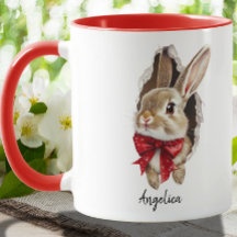 Cute Christmas Peeking Rabbit Custom