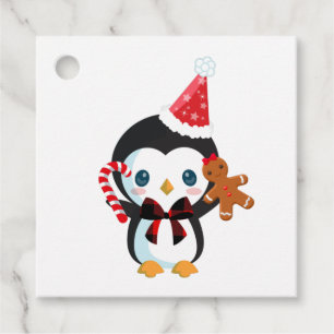 Cute Christmas Penguin Favour Tags