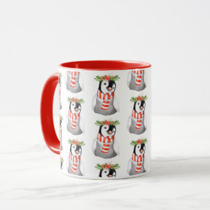 Cute Christmas Penguin Holiday Farm Country Mug