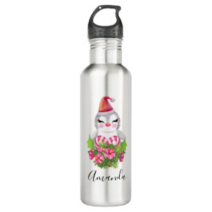 Cute Christmas Penguin in Santa Hat 710 Ml Water Bottle