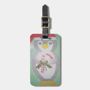 Cute Christmas Penguin Luggage Tag