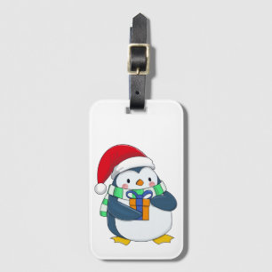 Cute Christmas Penguin Luggage Tag   Holiday 