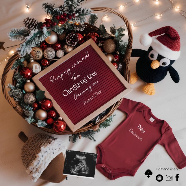 Cute Christmas penguin pregnancy announcement  (Creator Uploaded)