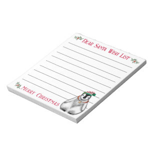Cute Christmas Penguin , Santa’s wish list  Notepad