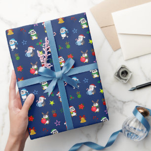Cute Christmas Penguins Wrapping Paper