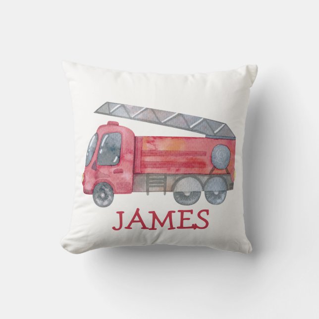 Cute Christmas personalized fire truck Cushion (Front)
